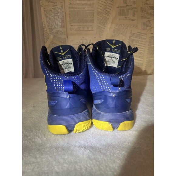 Under Armour Curry One Dub Nation Shoes Blue/Yellow Youth 5.5Y Steph Curry - Picture 4 of 7